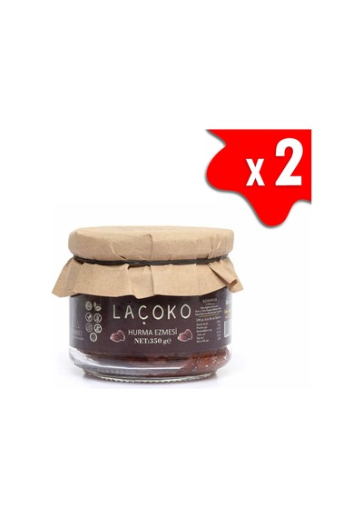 Laçoko Şekersiz Katkısız Vegan Doğal Hurma Ezmesi Hurma Dolgusu Hurma Püresi 2 x 350 G