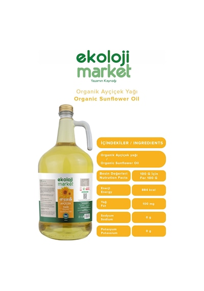 Organik Ayçiçek Yağı 3,1 Lt 3 L