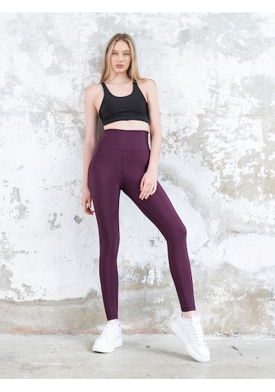 Lismina Mürdüm Rengi Arkası Büzgülü - Scrunch Butt - Spor Tayt