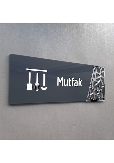 Antrasit Silver Pattern Seri Mutfak Kapı Isimliği