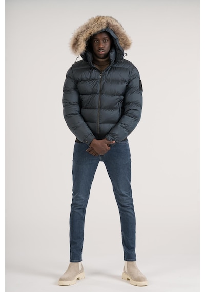 Slimfit Kürklü Kapşonlu Kürk Ve Kapşon Çıkmalı Beli Lastikli Şişme Mont Petrol Mavisi Slimfit Kürklü Kapşonlu Kürk Ve Kapşon Çıkmalı Beli Lastikli Şişme Mont Petrol Mavisi