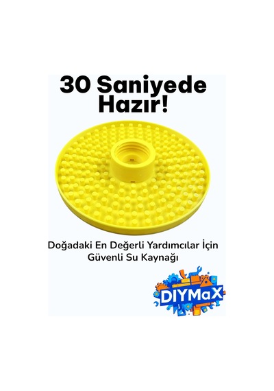 Arı Suluğu Pet Şişe Uyumlu Güvenli Arı Su Verici - Kaymaz Konma Yüzeyi - Sari Sarı