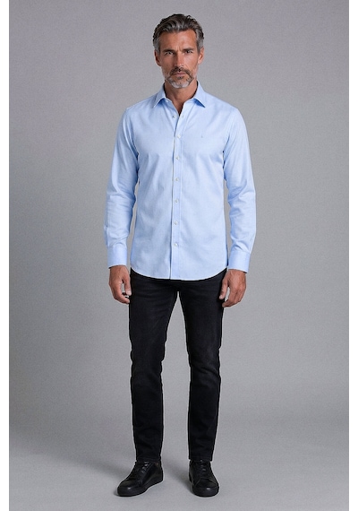 Bisse Mavi Regular Fit Pamuk Cepsiz Klasik Uzun Yaka Gömlek Gmkls252190 D35