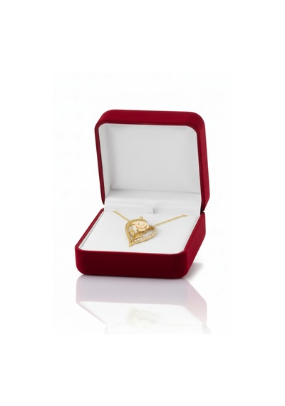 Çekirdekjewelry 925 Ayar Gümüş Kalbimin Beyaz Gülü Kolye Sarı