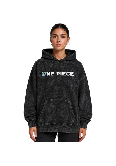 Sevbano One Piece Karakterler Anime Baskılı Unisex Oversize Premium Yıkam Siyah