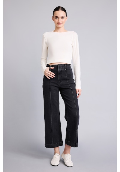 Defacto Dikiş Detaylı Culotte Yüksek Bel Jean Pantolon I1926ax26aunm36 Antrasit-nm36