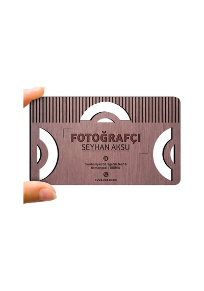 Kişiye Özel Mesleki Fotoğrafçı Ahşap Kartvizit (Model 1-5) 50 Ade