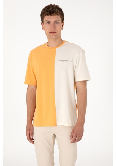 U.S. Polo Assn. Erkek Comfort Fit Bisiklet Yaka Turuncu Tişört 50306903-VR202