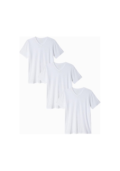 Kadın V Yaka Tshirt Spr24tsk40-3 Beyaz