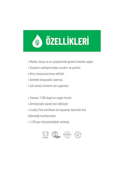 Siveno %100 Doğal Yüzey Temizleyici Bitkisel Leke Çıkarıcı Mermer Fayans Ahşap Yüzeyler 500 ML