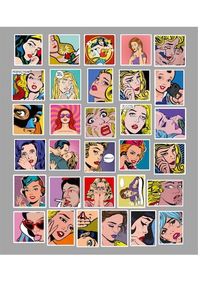 Retro Kız Seri 2 Sticker Seti Laptop Ajanda Notebook Tablet Telefon Defter Etiket Bullet Journal Diğer