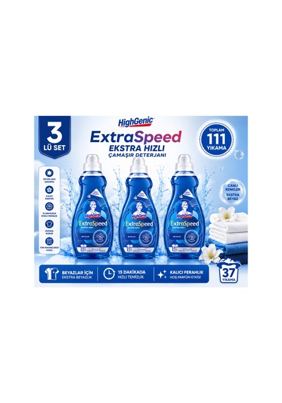 Extraspeed Beyazlar İçin 3 Lü Sıvı Çamaşır Deterjanı Seti 111 Yıkama - 906228348