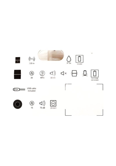 Legrand 094272 Bir Buton Iki Zil Kablosuz Zil Seti