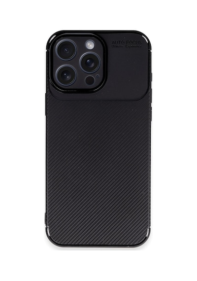 Apple Uyumlu iPhone 16 Pro Max Uyumlu Kılıf Auto Focus Karbon Kapak - Siyah