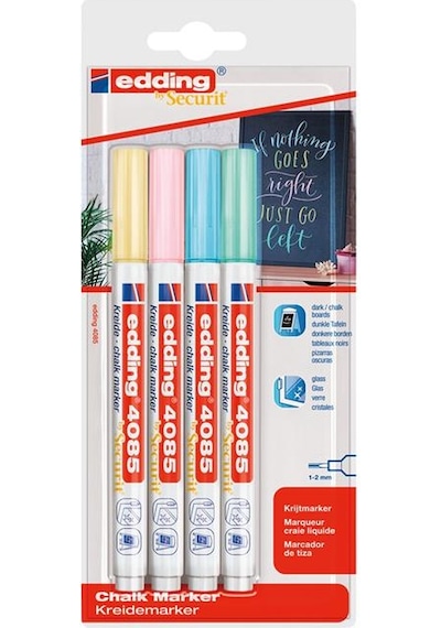 Edding 4085 Tebeşir Chalk Kalem Seti Pastel Tonlar 4'Lü