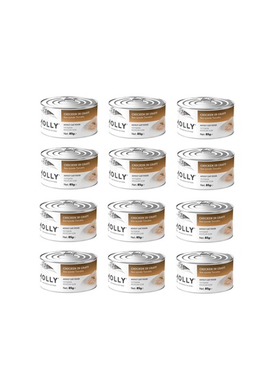 Molly Tavuklu Sos İçinde Yetişkin Kedi Konservesi 85 Gr. X 12 Adet