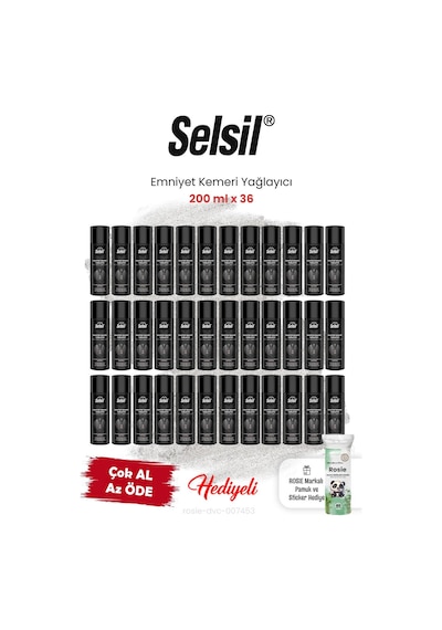 Selsil 36 Adet Emniyet Kemeri Yağlayıcı 200 Ml Ve Rosıe