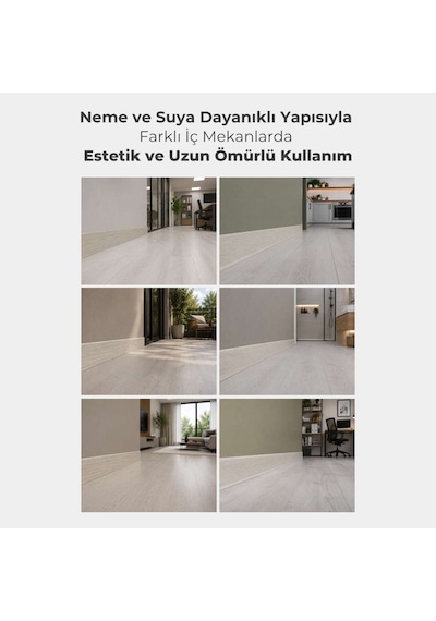Esquero Kablo Kanallı PVC Süpürgelik 250 cm, Açılabilir Kapaklı, Çınar Bianco, ESQ604