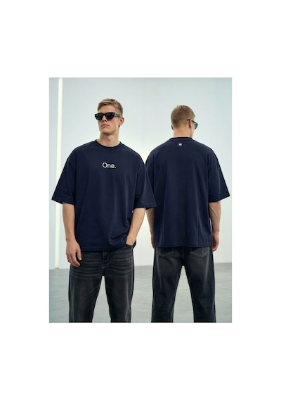 Wild Wood Garment Wild Wood "the One" Baskılı Premium Oversize T-shirt Lacivert