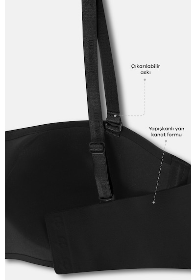 Suwen Invisible Hold Up Lazer Kesim İz Bırakmayan Toparlayıcı Straplez Sütyen Sw5979012 Siyah