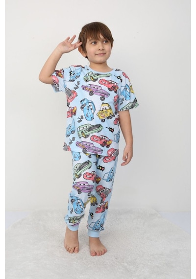 Bunny Hopp Erkek Çocuk Araba Desenli Pijama Takımı Rahat Ve Şık %100 Pamuklu Uyku Seti Mavi - Gri Bunny Hopp Erkek Çocuk Araba Desenli Pijama Takımı Rahat Ve Şık %100 Pamuklu Uyku Seti Mavi - Gri