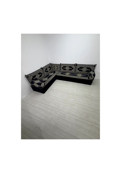 30 Cm Yüksek Minderli Otantik Şark Köşesi Takımı Lacivert Yahyalı Modeli 9 Parça