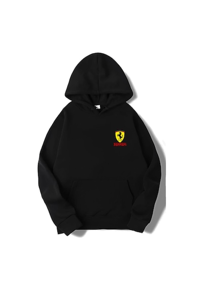 Brz Collection Unisex Oversize Ferrari 812 Superfast Hoodie-siyah Siyah