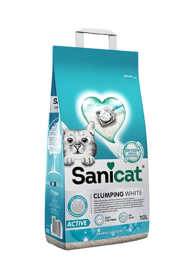 Sanicat Active Marsilya Sabunu Kokulu Topaklaşan Doğal İnce Bentonit Kedi Kumu 10 L