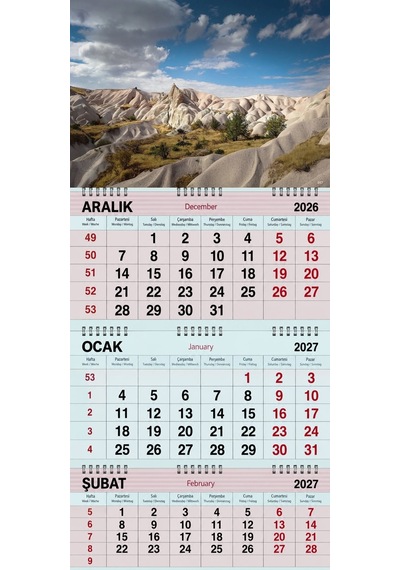 2027 Yılı Gemici Takvimi-kapadokya Zemi Vadisi