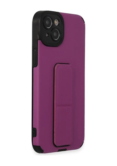 Apple Uyumlu iPhone 14 Plus Uyumlu Kılıf Mega Standlı Silikon - Mor