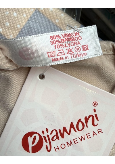 Pijamoni Kadın Milan Bisiklet Yaka Kısa Kol İnce Pijama Takımı 7605/46 - 1 Adet Nar