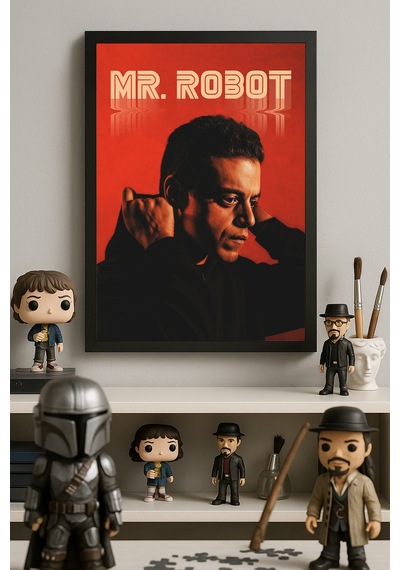 Mr. Robot Siyah Ahşap Çerçeveli Poster, Dizi Duvar Tablosu