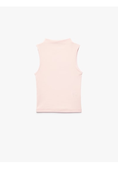 Koton Modal Karışımlı Ribanalı Kolsuz Dik Yaka Atlet Pembe 6skg30063ak Gül