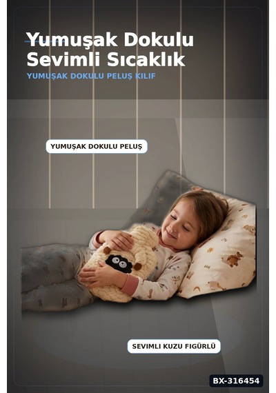 Kuzucuk Figürlü Sıcak Su Torbası 1 Lt - Yumuşak Peluş Kılıflı Termal Isıtıcı Bx-316454 Çok Renkli