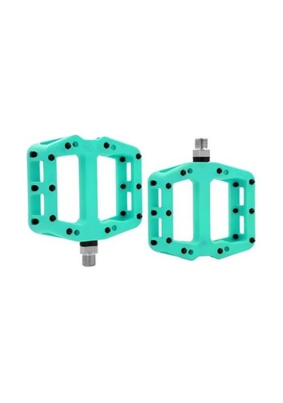Briviga Plastik Çivili Platform Pedal Turkuaz Bisiklet Pedalı 3 Kapalı Rulmanlı 101x113mm, 300g