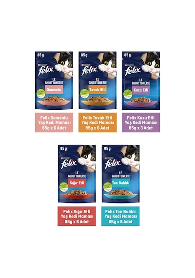 Purina Felix Karışık Çeşitli Pouch Yetişkin Kedi Yaş Maması 26 x 85 G