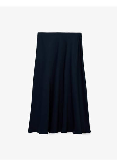Koton Regular Fit Midi Boy Saten Kloş Etek Lacivert 6wak70042uw Lacivert