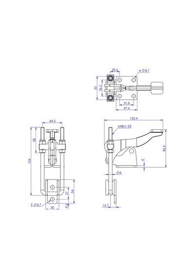 Goodhand Gh-40344 Dikey Mandallı Geçiş Kelepçesi 900 Kg Kapasit