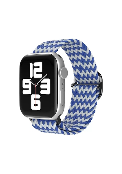 Newface Apple Watch 38mm Star Kordon - Zigzag Beyaz-mavi Diğer