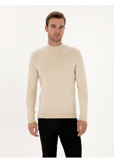 Cacharel Bej Slim Fit Pamuk Karışımlı Çeyrek Balıkçı Yaka Basic Triko Kazak Cacharel Bej Slim Fit Pamuk Karışımlı Çeyrek Balıkçı Yaka Basic Triko Kazak