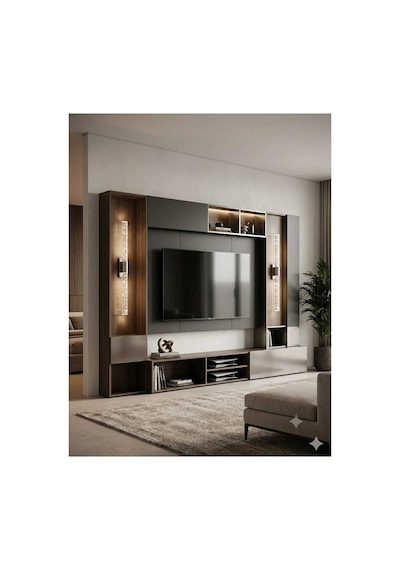 Bubblelight Large 51 Cm Modern Tasarım Led Aplik - Duvar Lambası - Antrasit Gri - Pilli - Beyaz Led Antrasit Pilli