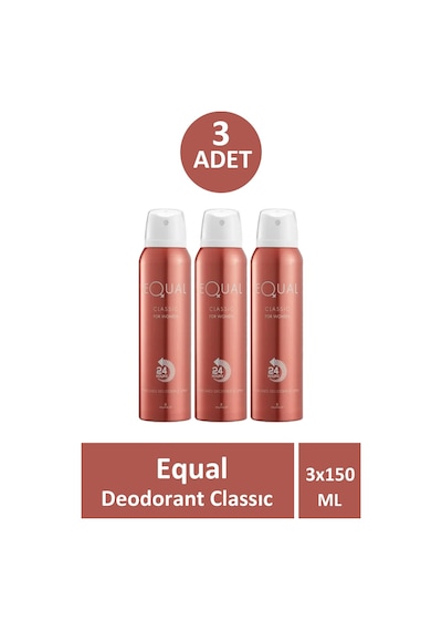Equal Deodorant Classic Kadın 150 Ml 3 Adet