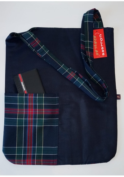 Çift Taraflı Scotch Ekose Omuz Çantası Çok Renkli