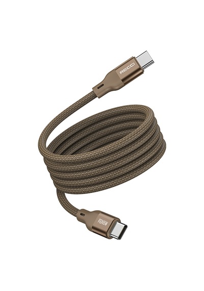 Recci RS23CC Magnetic Serisi Type-C to Type-C PD 65 W Hızlı Data ve Şarj Kablosu 1 M Desert Gold