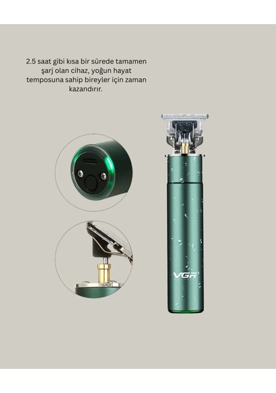 Astraltech Saç Ve Sakal Kesme Makinesi Koyu Yeşil Metal Gövde