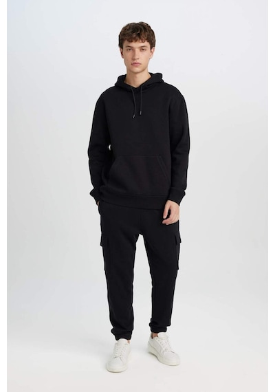 DeFacto Regular Fit Jogger Eşofman Altı Basic Düz Kargo Cepli Lastikli Paça D5252AX25SPBK81
