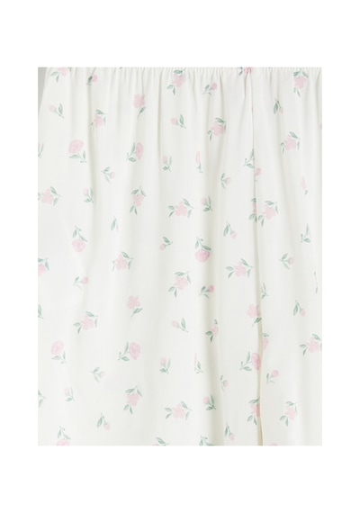 Lcw Dream Ekru Çiçekli Kadın Şort Pijama Alt