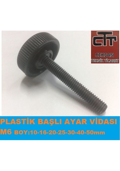 M6 Plastik Başlı Çelik Vidalar 10 Adet Seçenekli Boylarda 25 MM