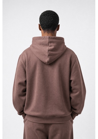 Erkek Respire Basic Oversize Zip Kakao Kahverengi