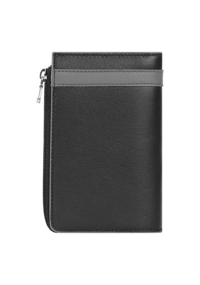 Cengiz Pakel Unisex Hakiki Deri Fermuarlı Kartlık 2512ds Siyah/gri 2512ds-siyah-gri